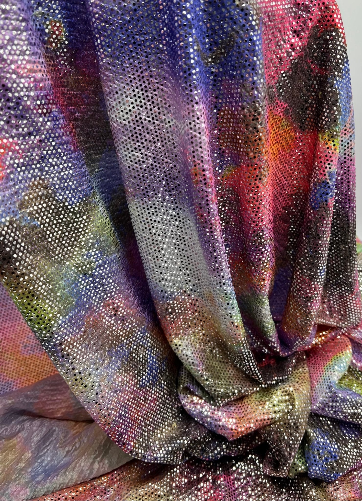 Multi Colour Lightweight Sparkle Stretch Fabric - T9 Fabrics
